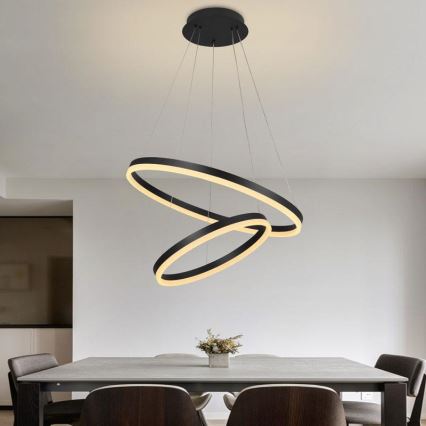 LED Zatemnitveni lestenec na vrvici LED/70W/230V 3000-6500K pr. 60 cm + Daljinski upravljalnik