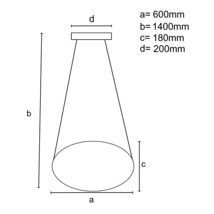 LED Zatemnitveni lestenec na vrvici LED/70W/230V 3000-6500K pr. 60 cm + Daljinski upravljalnik
