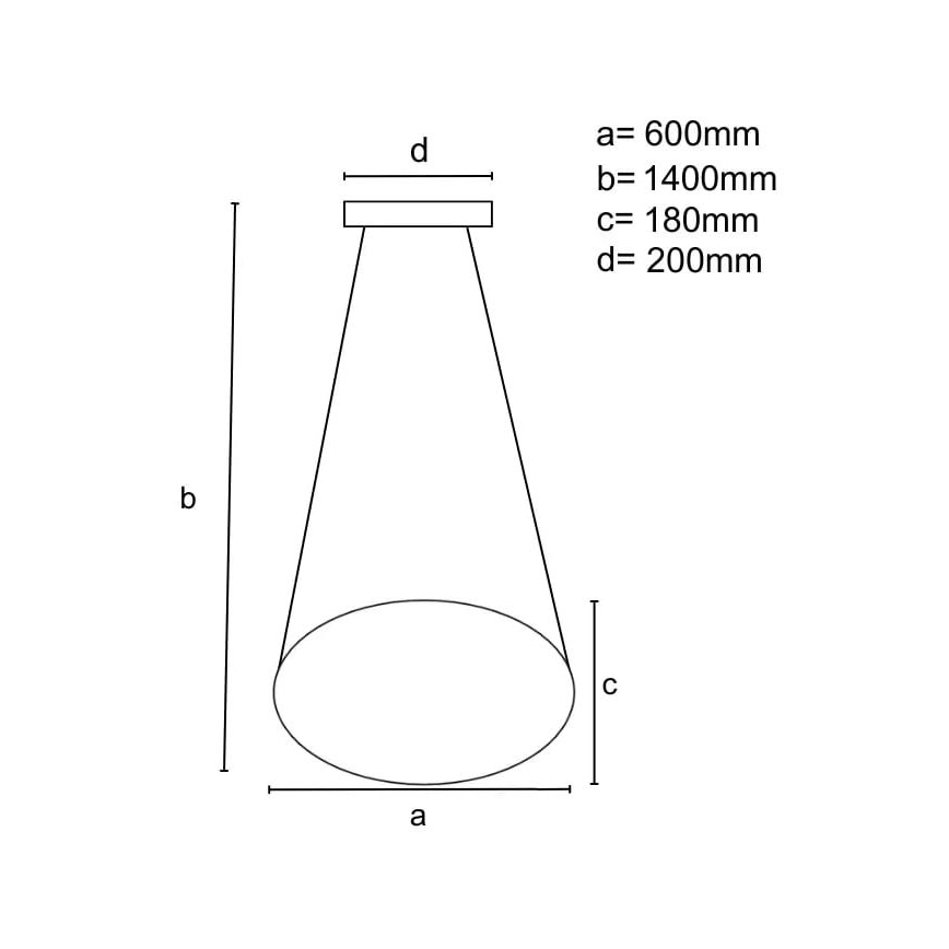 LED Zatemnitveni lestenec na vrvici LED/70W/230V 3000-6500K pr. 60 cm + Daljinski upravljalnik