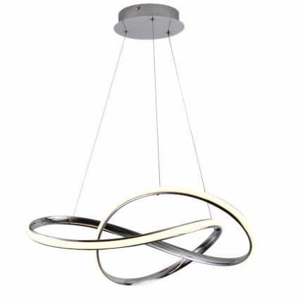 LED Zatemnitveni lestenec na vrvici LED/70W/230V 3000-6500K sijajni krom + Daljinski upravljalnik
