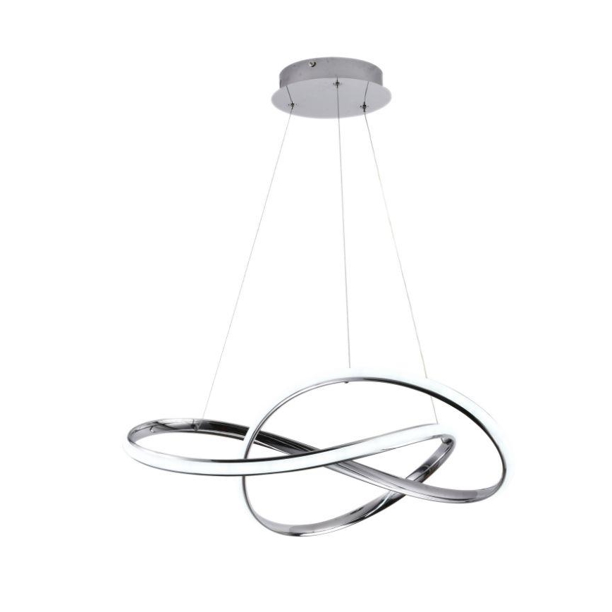 LED Zatemnitveni lestenec na vrvici LED/70W/230V 3000-6500K sijajni krom + Daljinski upravljalnik