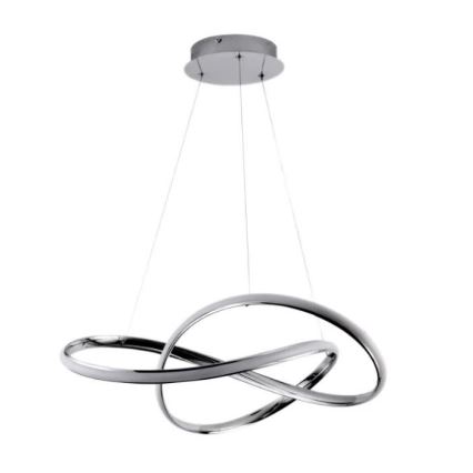LED Zatemnitveni lestenec na vrvici LED/70W/230V 3000-6500K sijajni krom + Daljinski upravljalnik