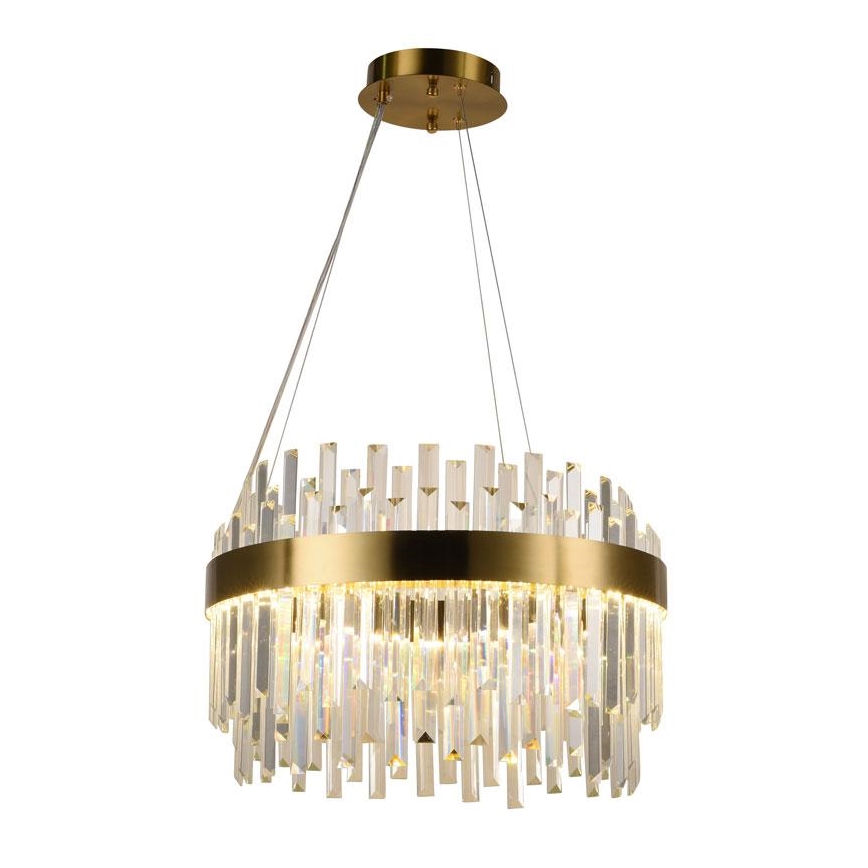 LED Zatemnitveni kristalni lestenec na vrvici LED/70W/230V 3000-6500K zlata + Daljinski upravljalnik