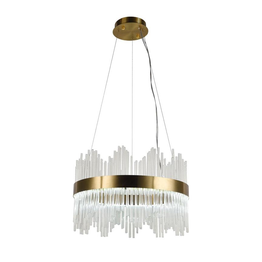 LED Zatemnitveni kristalni lestenec na vrvici LED/70W/230V 3000-6500K zlata + Daljinski upravljalnik
