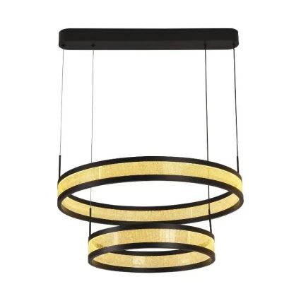 LED Zatemnitveni lestenec na vrvici LED/70W/230V 3000-6500K pr. 60 cm črna + Daljinski upravljalnik