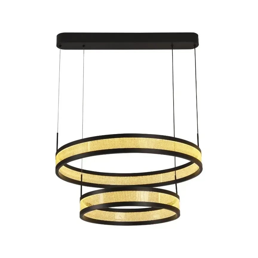 LED Zatemnitveni lestenec na vrvici LED/70W/230V 3000-6500K pr. 60 cm črna + Daljinski upravljalnik