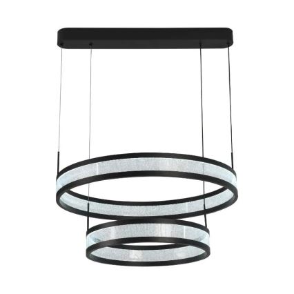 LED Zatemnitveni lestenec na vrvici LED/70W/230V 3000-6500K pr. 60 cm črna + Daljinski upravljalnik