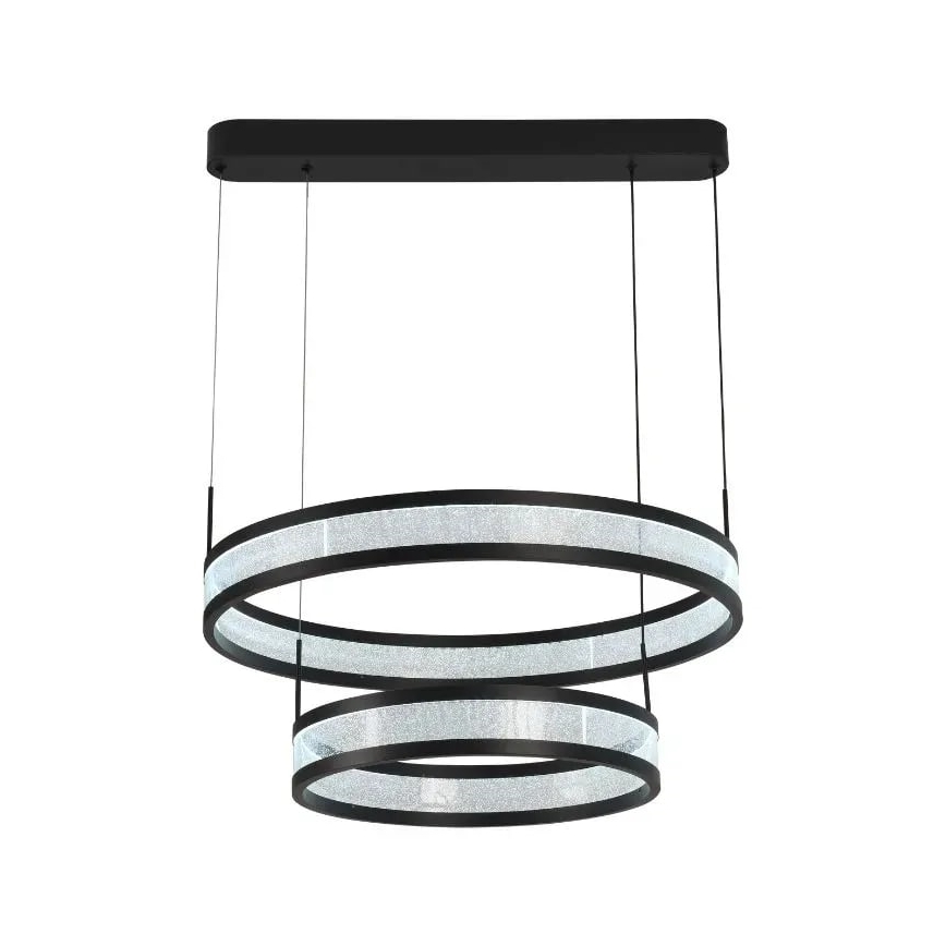 LED Zatemnitveni lestenec na vrvici LED/70W/230V 3000-6500K pr. 60 cm črna + Daljinski upravljalnik