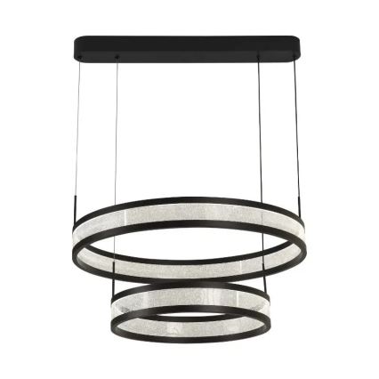 LED Zatemnitveni lestenec na vrvici LED/70W/230V 3000-6500K pr. 60 cm črna + Daljinski upravljalnik