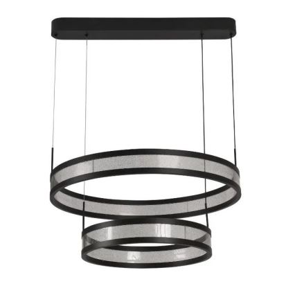 LED Zatemnitveni lestenec na vrvici LED/70W/230V 3000-6500K pr. 60 cm črna + Daljinski upravljalnik
