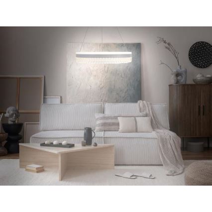 LED Zatemnitveni kristalni lestenec na vrvici LED/80W/230V 3000-6500K bela + Daljinski upravljalnik