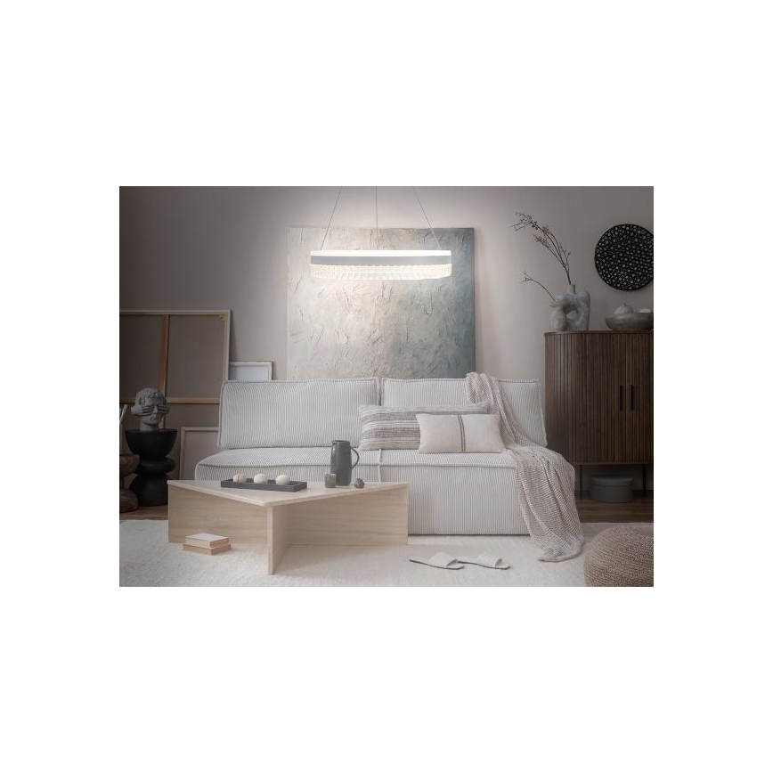 LED Zatemnitveni kristalni lestenec na vrvici LED/80W/230V 3000-6500K bela + Daljinski upravljalnik