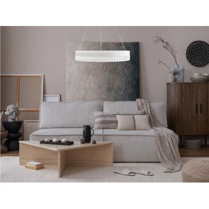LED Zatemnitveni kristalni lestenec na vrvici LED/80W/230V 3000-6500K bela + Daljinski upravljalnik