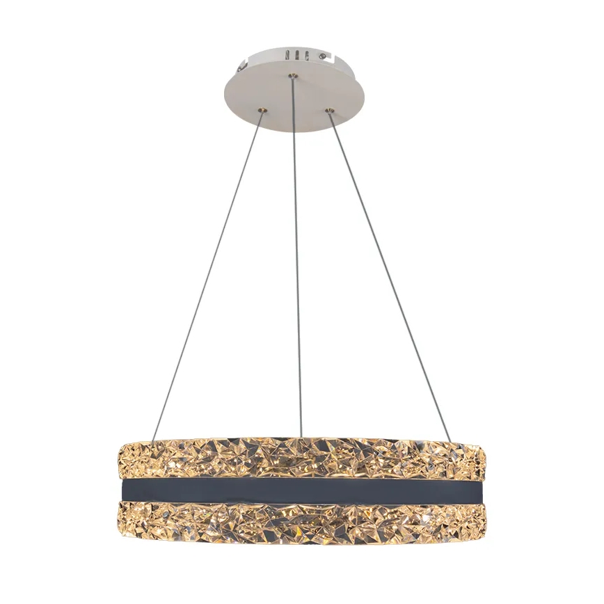 LED Zatemnitveni kristalni lestenec na vrvici LED/80W/230V 3000-6500K bela + Daljinski upravljalnik