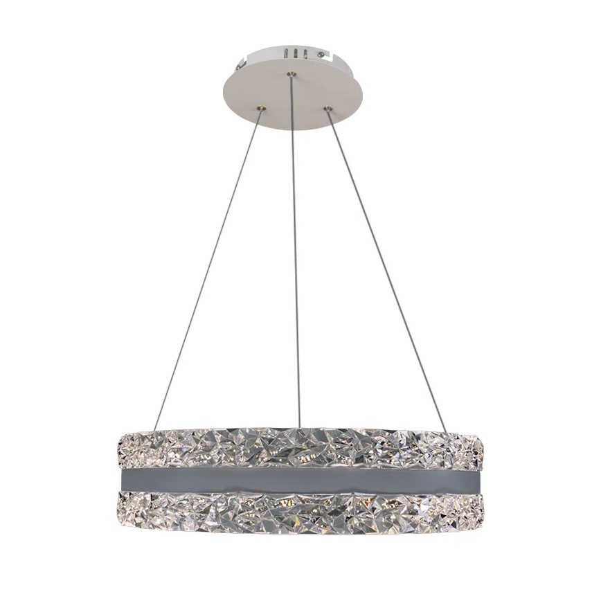 LED Zatemnitveni kristalni lestenec na vrvici LED/80W/230V 3000-6500K bela + Daljinski upravljalnik