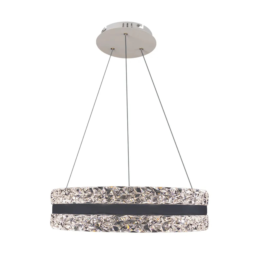 LED Zatemnitveni kristalni lestenec na vrvici LED/80W/230V 3000-6500K bela + Daljinski upravljalnik