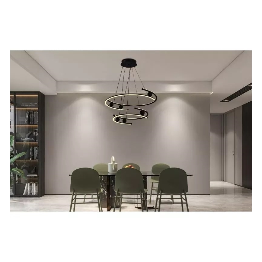 LED Zatemnitveni lestenec na vrvici LED/80W/230V 3000-6500K + Daljinski upravljalnik
