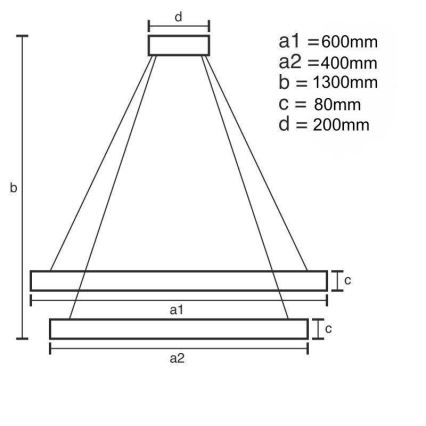 LED Zatemnitveni lestenec na vrvici LED/80W/230V 3000-6500K + Daljinski upravljalnik