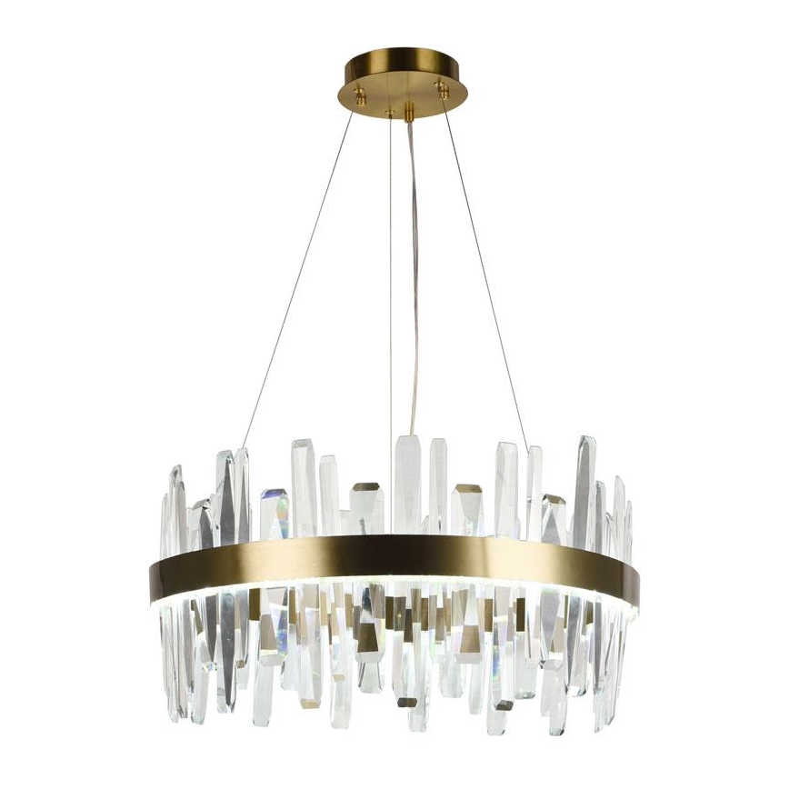 LED Zatemnitveni kristalni lestenec na vrvici LED/80W/230V 3000-6500K zlata + Daljinski upravljalnik