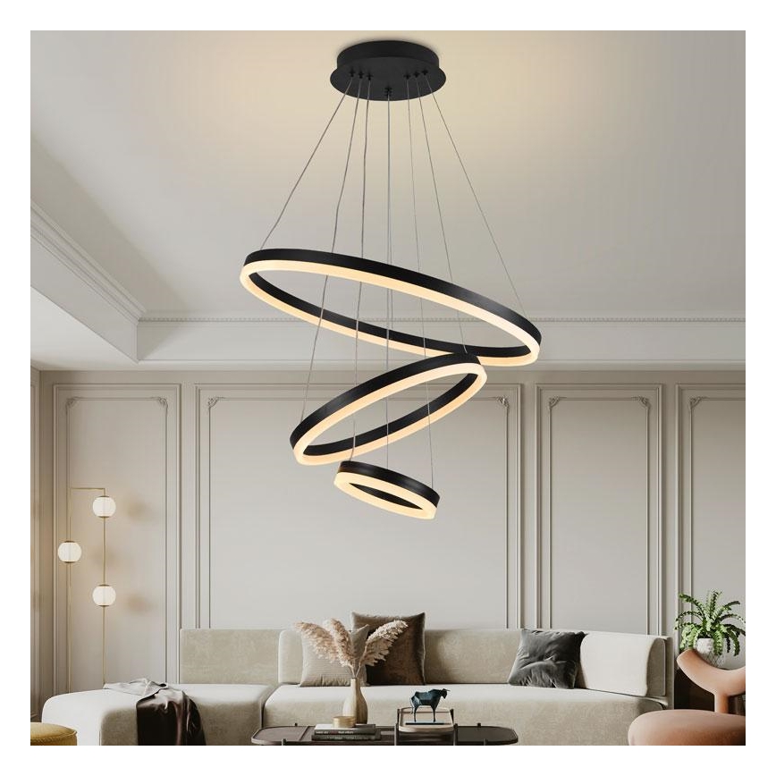 LED Zatemnitveni lestenec na vrvici LED/85W/230V 3000-6500K + Daljinski upravljalnik