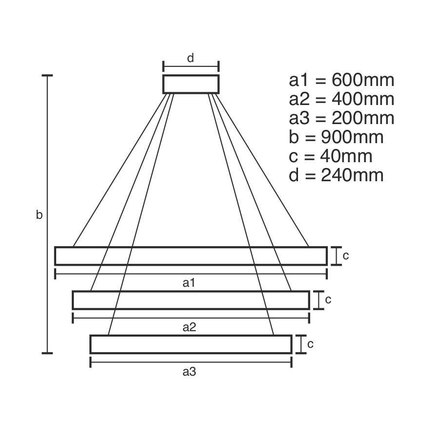 LED Zatemnitveni lestenec na vrvici LED/85W/230V 3000-6500K pr. 60 cm + Daljinski upravljalnik
