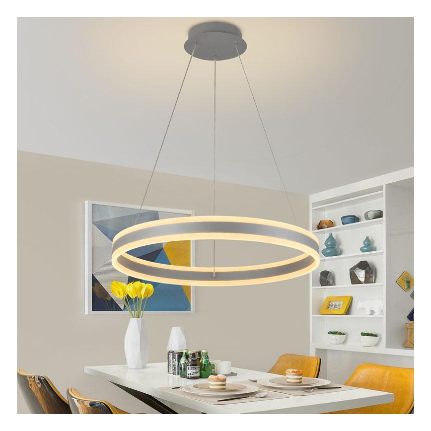 LED Zatemnitveni lestenec na vrvici LED/85W/230V 3000-6500K pr. 60 cm + Daljinski upravljalnik