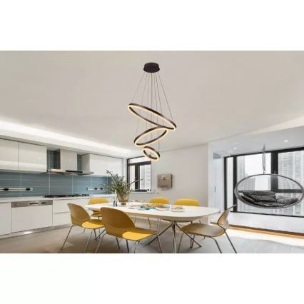 LED Zatemnitveni lestenec na vrvici LED/85W/230V 3000-6500K pr. 60 cm + Daljinski upravljalnik