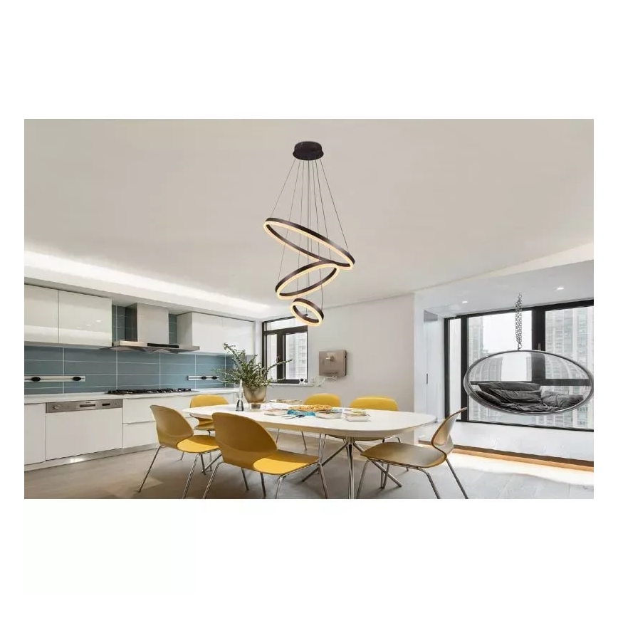 LED Zatemnitveni lestenec na vrvici LED/85W/230V 3000-6500K pr. 60 cm + Daljinski upravljalnik