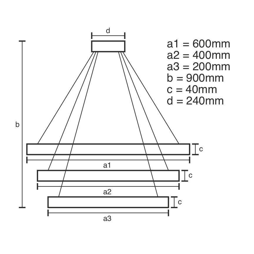 LED Zatemnitveni lestenec na vrvici LED/85W/230V 3000-6500K pr. 60 cm + Daljinski upravljalnik