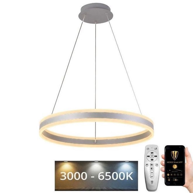 LED Zatemnitveni lestenec na vrvici LED/85W/230V 3000-6500K pr. 60 cm + Daljinski upravljalnik