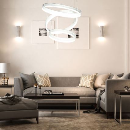 LED Zatemnitveni lestenec na vrvici LED/86W/230V 3000K bela