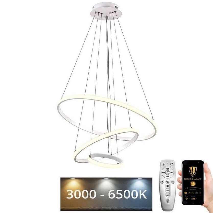 LED Zatemnitveni lestenec na vrvici LED/90W/230V 3000-6500K + Daljinski upravljalnik