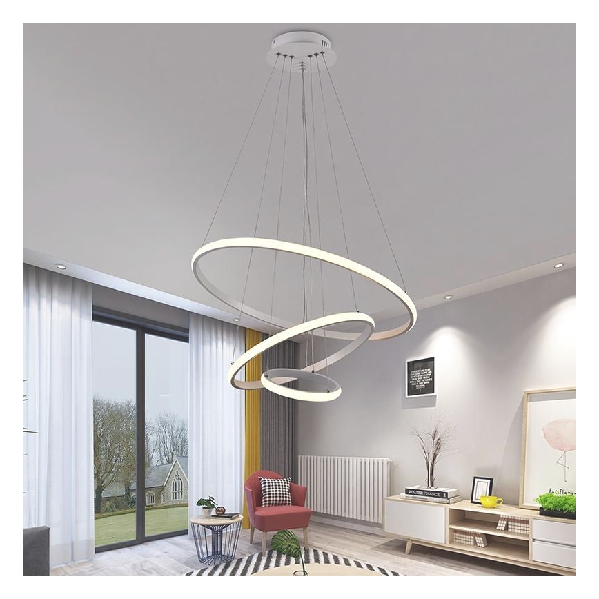 LED Zatemnitveni lestenec na vrvici LED/90W/230V 3000-6500K + Daljinski upravljalnik
