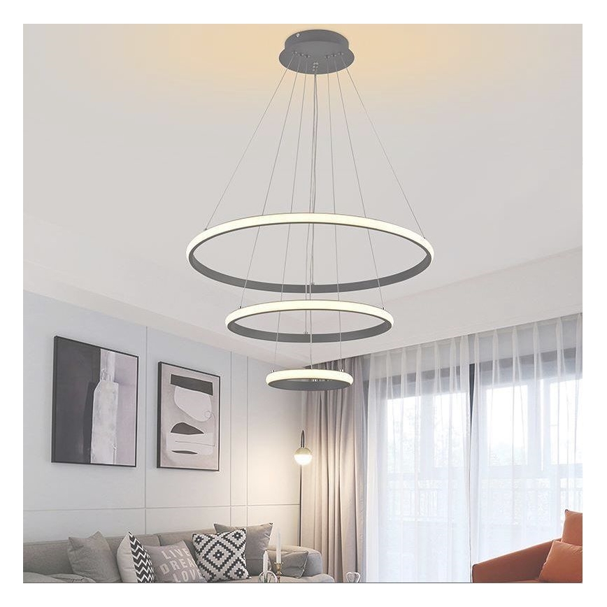 LED Zatemnitveni lestenec na vrvici LED/90W/230V 3000-6500K + Daljinski upravljalnik