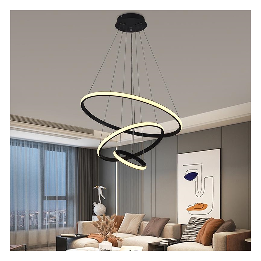 LED Zatemnitveni lestenec na vrvici LED/90W/230V 3000-6500K + Daljinski upravljalnik