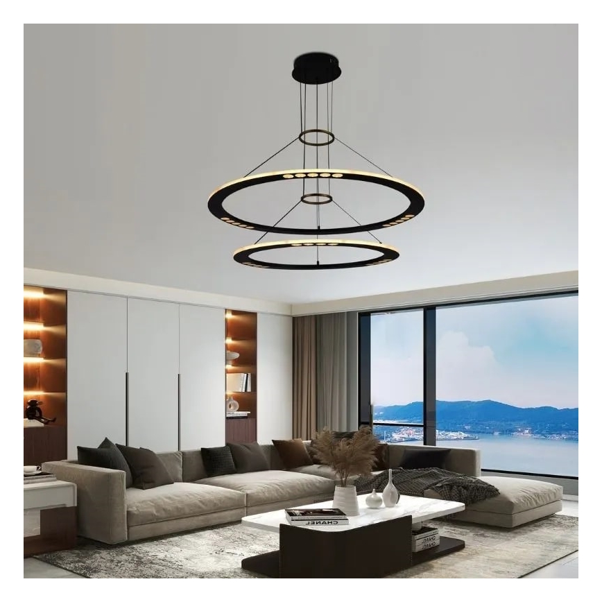 LED Zatemnitveni lestenec na vrvici LED/90W/230V 3000-6500K + Daljinski upravljalnik