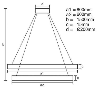 LED Zatemnitveni lestenec na vrvici LED/90W/230V 3000-6500K + Daljinski upravljalnik