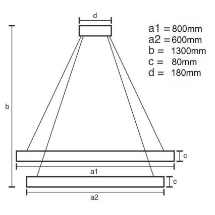 LED Zatemnitveni kristalni lestenec na vrvici LED/90W/230V 3000-6500K zlata/krom + Daljinski upravljalnik