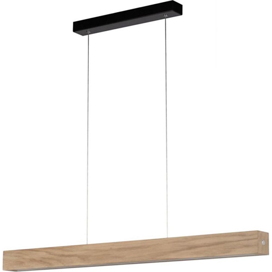 LED Zatemnitveni lestenec na vrvici LEON 3xLED/18W/230V hrast