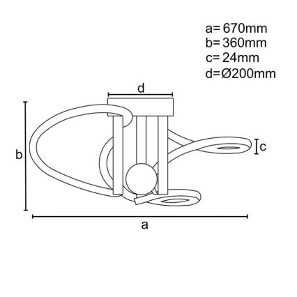 LED Zatemnitveni nadgradni lestenec LED/80W/230V 3000-6500K + Daljinski upravljalnik