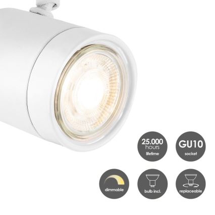 LED Zatemnitveni reflektor MANU 1xGU10/5,8W/230V bela