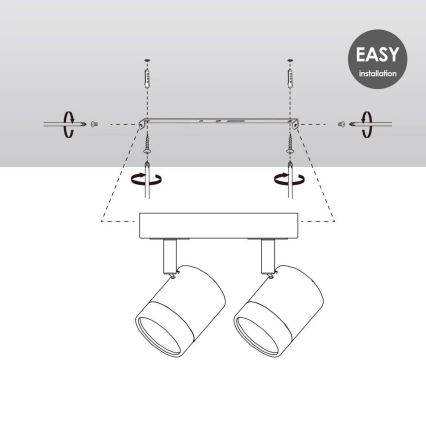 LED Zatemnitveni reflektor MANU 2xGU10/5,8W/230V bela