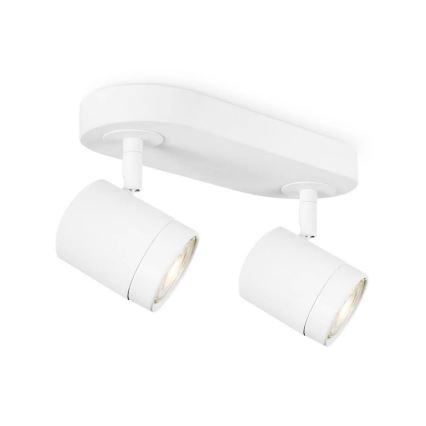 LED Zatemnitveni reflektor MANU 2xGU10/5,8W/230V bela