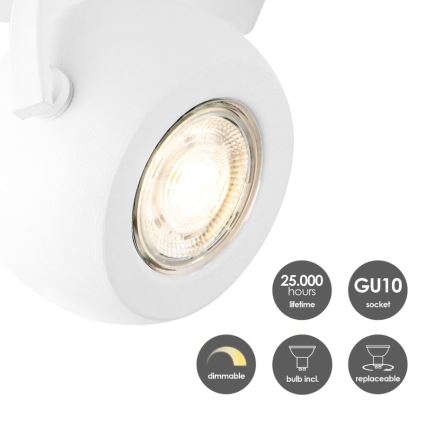 LED Zatemnitveni reflektor NOP 1xGU10/5,8W/230V bela