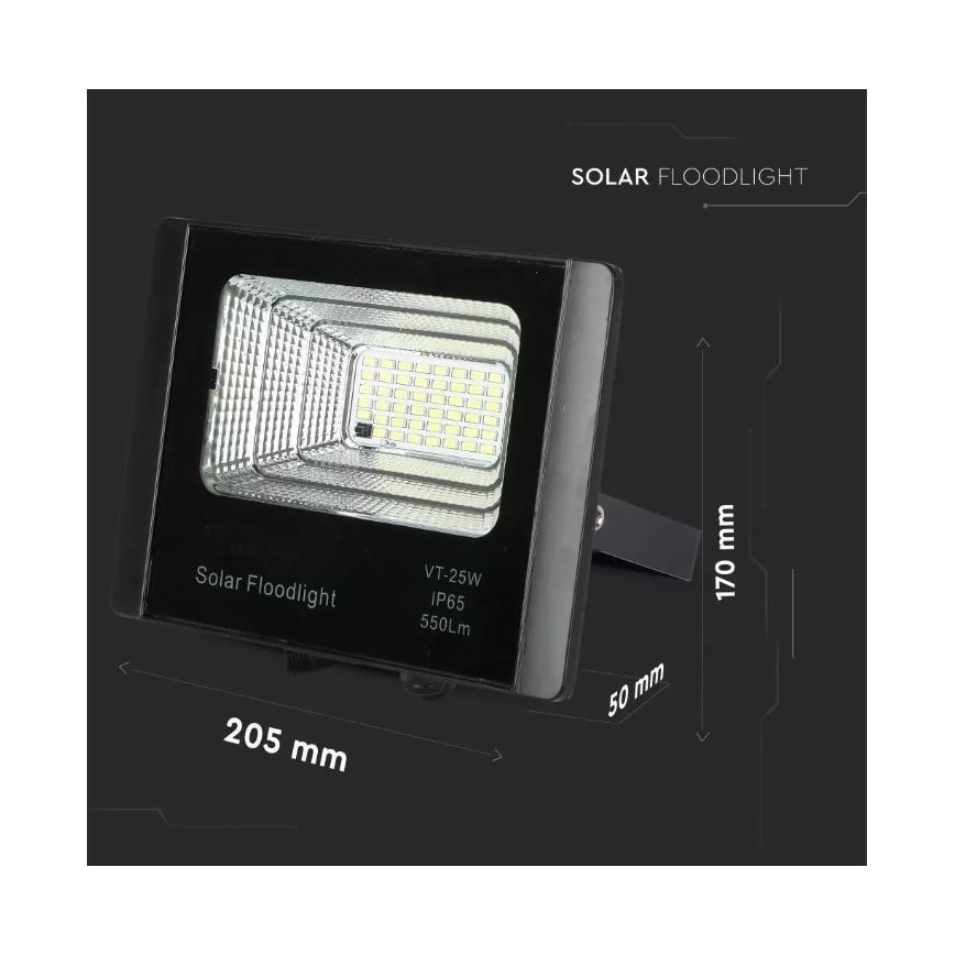 LED Zatemnitveni solarni reflektor LED/12W/3,2V 6000K IP65 5000 mAh + Daljinski upravljalnik