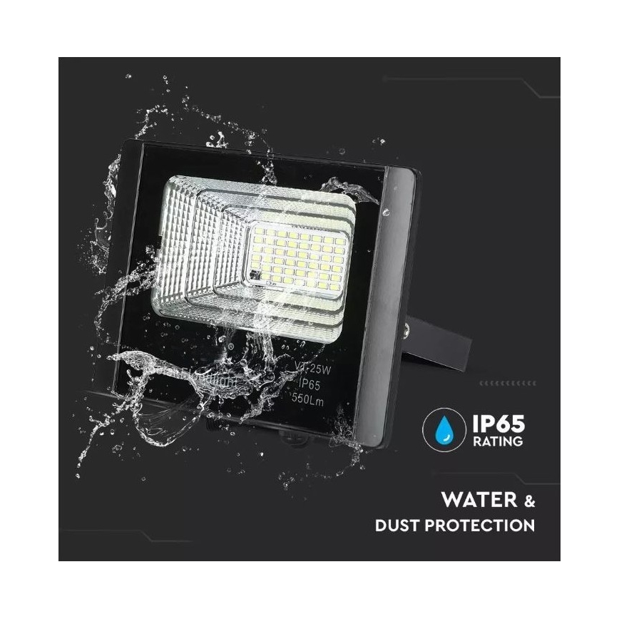 LED Zatemnitveni solarni reflektor LED/12W/3,2V 6000K IP65 5000 mAh + Daljinski upravljalnik