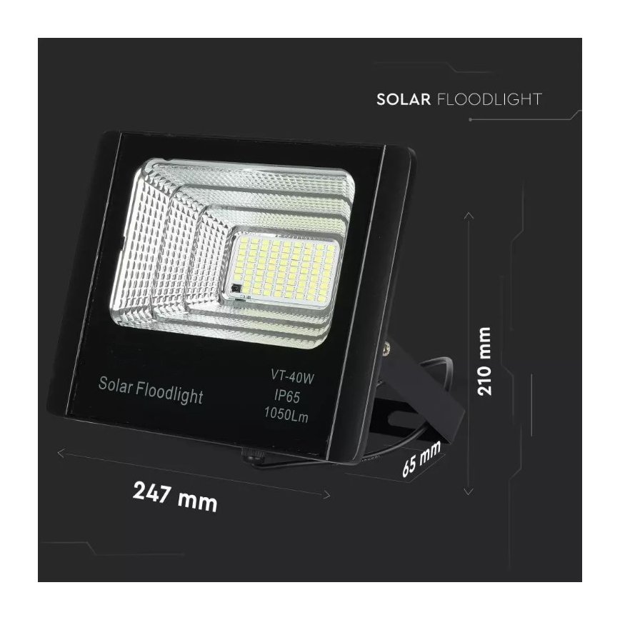 LED Zatemnitveni solarni reflektor LED/16W/3,2V 4000K IP65 10000 mAh + Daljinski upravljalnik
