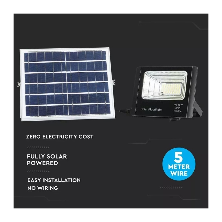 LED Zatemnitveni solarni reflektor LED/16W/3,2V 4000K IP65 10000 mAh + Daljinski upravljalnik