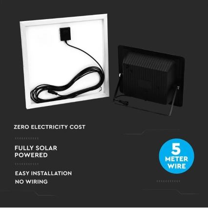 LED Zatemnitveni solarni reflektor LED/20W/6,4V 4000K IP65 10000 mAh + Daljinski upravljalnik
