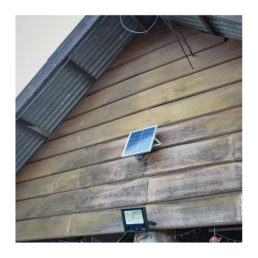 LED Zatemnitveni solarni reflektor LED/20W/6V 6000K IP65 + Daljinski upravljalnik